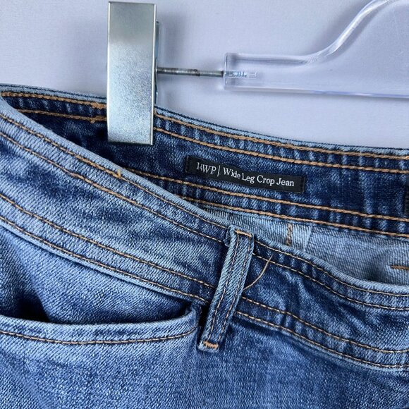 NWT Talbots Wide Leg Crop Jeans Womens Size 14WP High Waist Medium Wash Blue - Picture 6 of 13